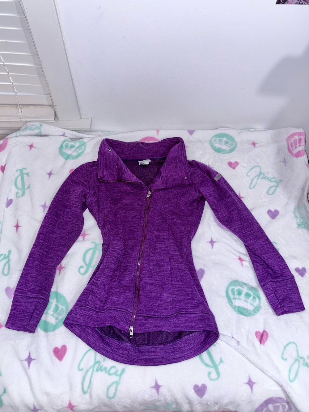 Avalanche Full Zip Performance Athletic Jacket in Heathered Purple